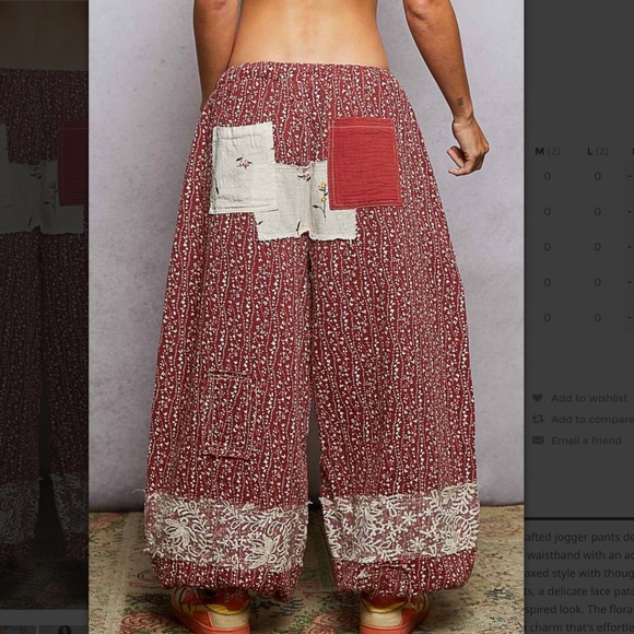 💕 POL “ Haiti ‘ POL Gauze Joggers with Embroidered Detail 64 - Picture 4 of 4
